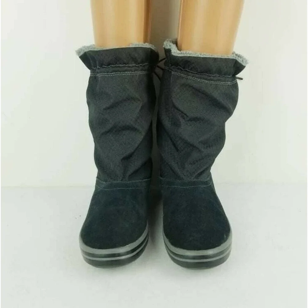 Nike Women's Facile Black & Gray Mid Calf Winter Boot US 8 Shearling Rain boot - Picture 4 of 12